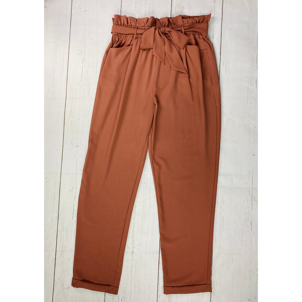 NWT A New Day Paperbag Pants Large Brown