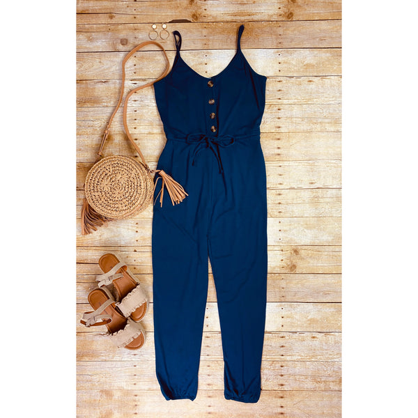 POCKETED KNIT JUMPSUIT