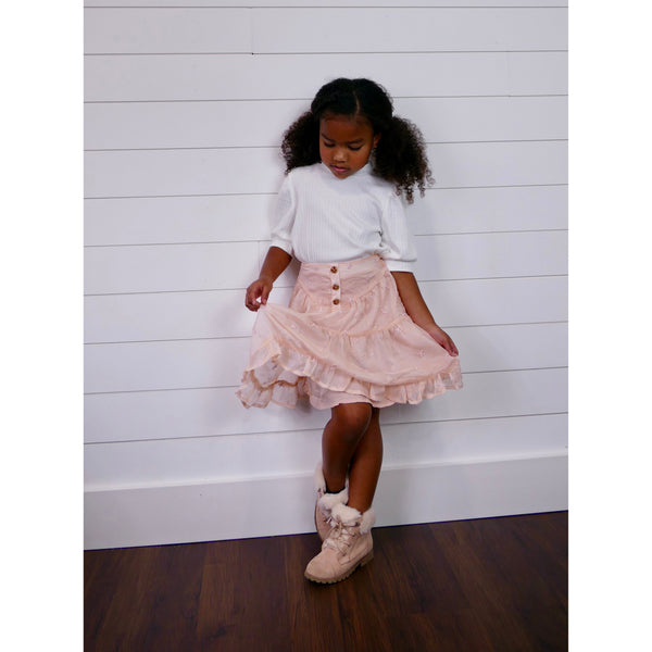 GIRLS EMBROIDERED CHIFFON SKIRT