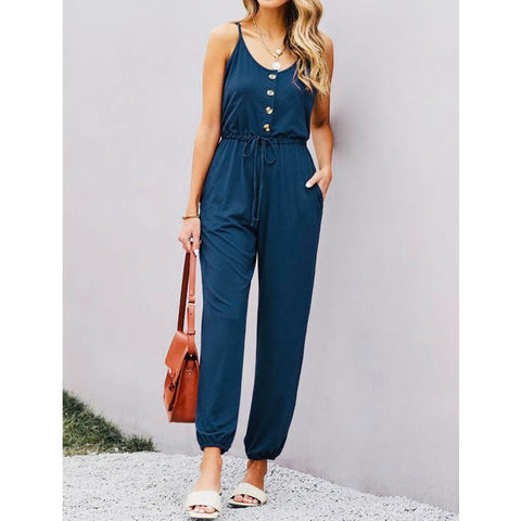 POCKETED KNIT JUMPSUIT