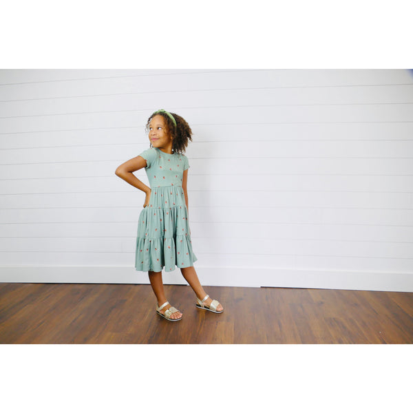 GIRLS SS TIERED DRESS