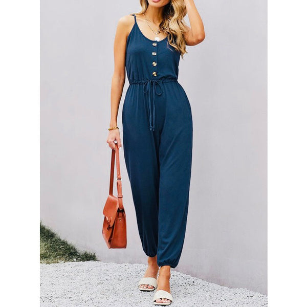 POCKETED KNIT JUMPSUIT